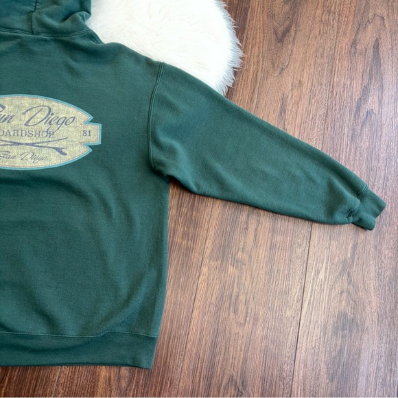 Sun ☀️ Diego Women’s Size Large Oversized Dark Green Long Sleeve Graphic Hoodie - Picture 13 of 13
